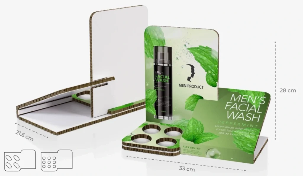 focuskw% Expositores de cartón % Display publicitario de carton personalizado con impresión de alta calidad para promoción en tiendas
